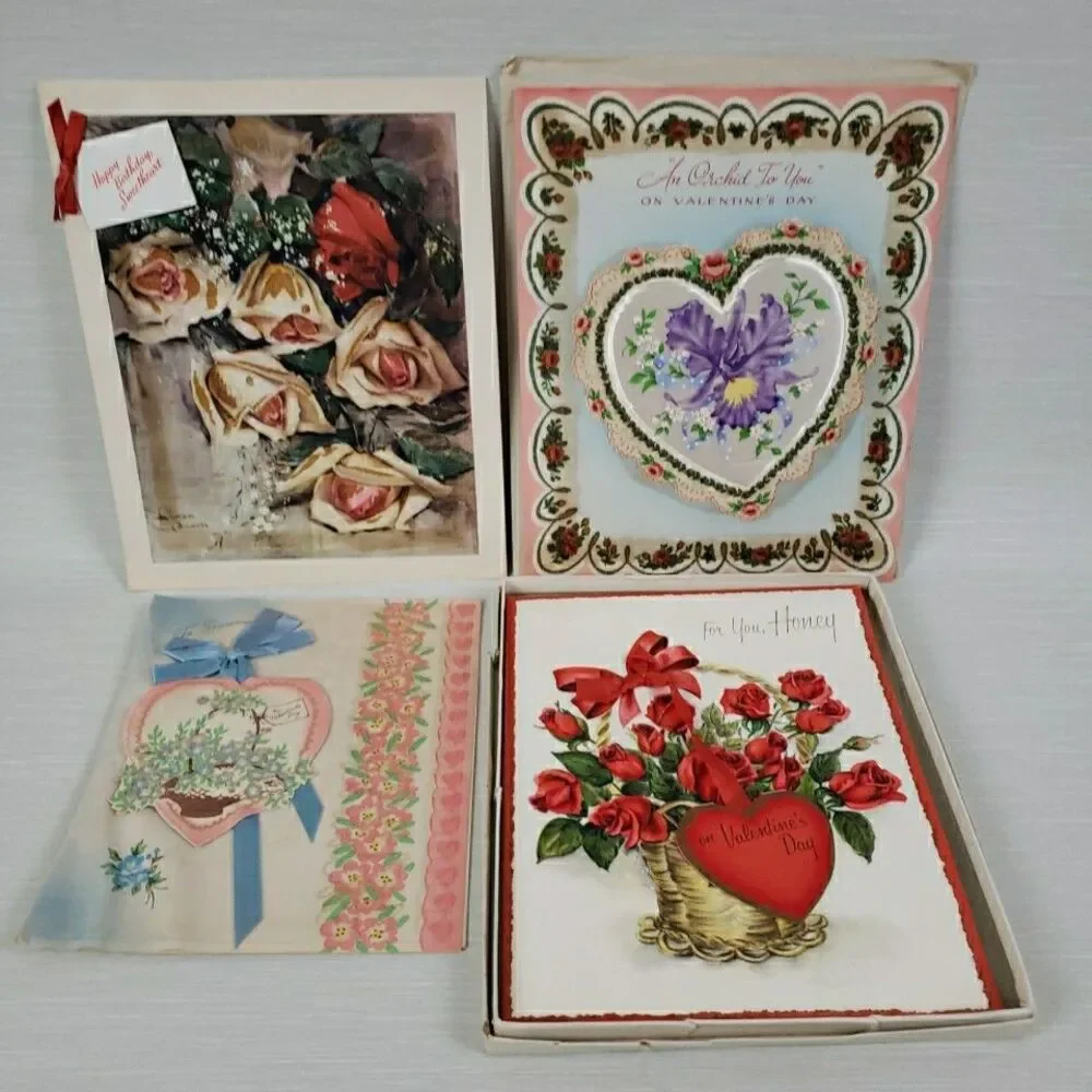 VTG Valentine Birthday Anniversary Cards 26 Used Norcross Gibson Hallmark MCM